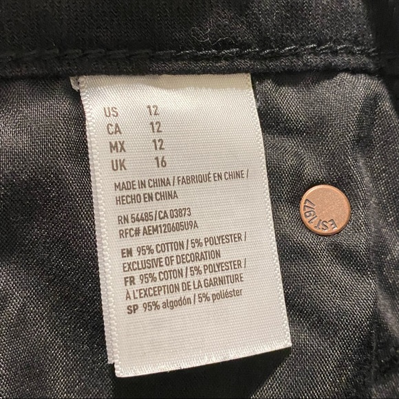 AE High Waisted Festival Black Denim Skirt - Picture 5 of 6